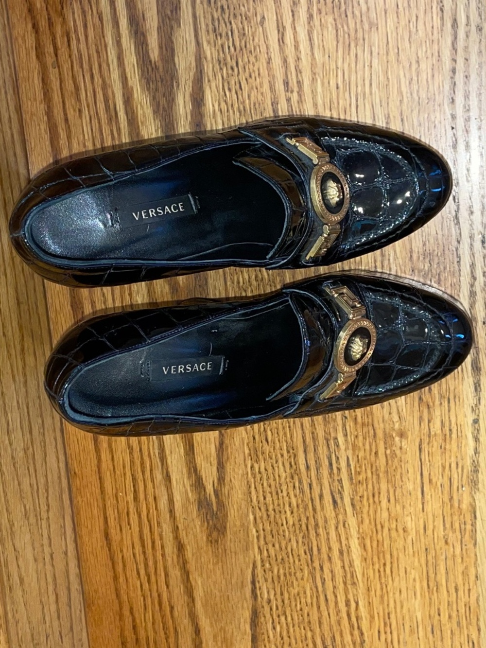 VERSACE AW18 Runway Medusa Croc-Effect Platform Loafer Heels - Size 36 - Picture 5 of 9